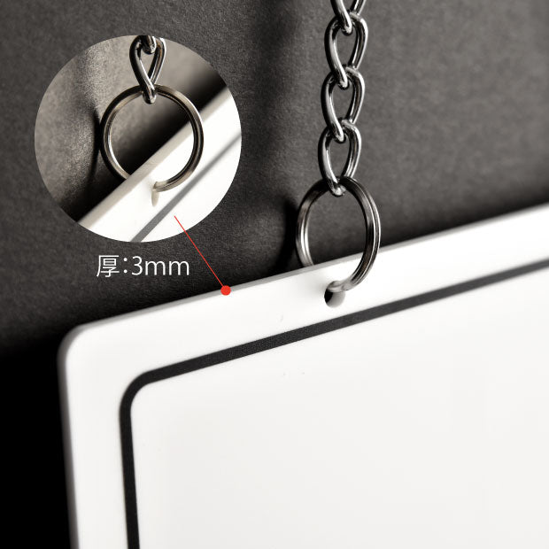 「OPEN CLOSED」アクリル製看板 W220mm×H100mm 両面サイン プレート チェーン付き aku-opcl-3