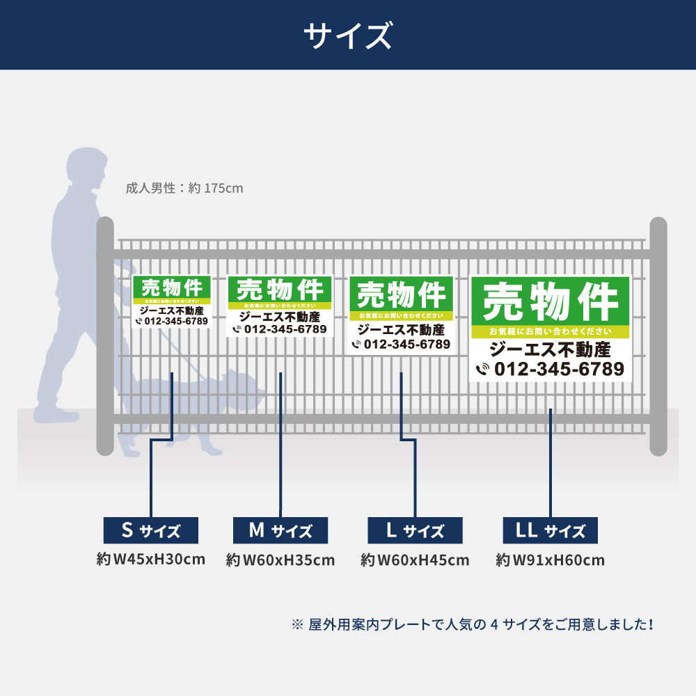 【社名・電話番号入れ対応】「売物件」 不動産 管理看板 募集看板 広告 契約 会社 お店 店舗 電話番号 売物件 新築 売地看板 fds-05