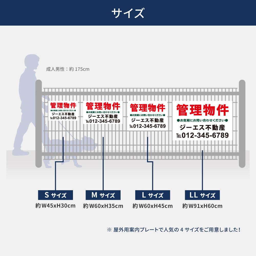 【社名・電話番号入れ対応】「管理物件」 不動産 管理看板 募集看板 広告 契約 会社 お店 店舗 電話番号 売物件 新築 売地看板 fds-24