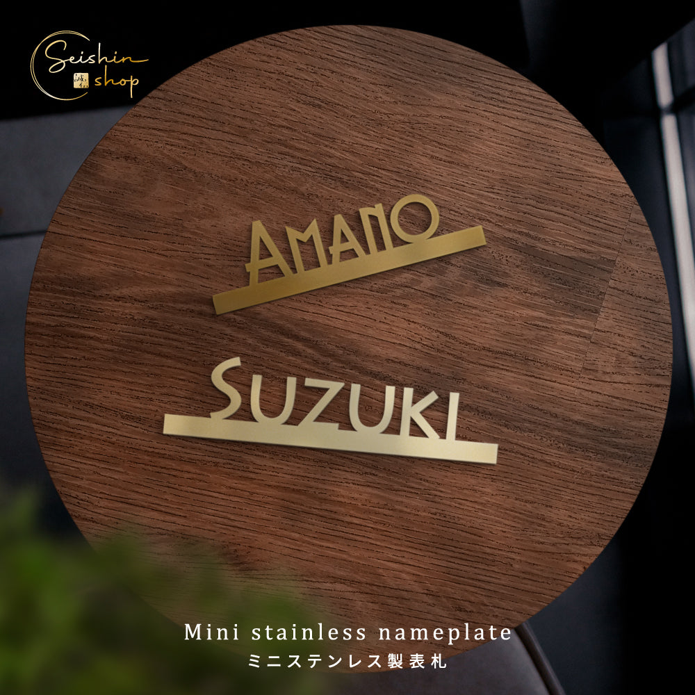 表札 ステンレス マグネット ミニ表札 マンション 両面テープ付 gs-nmpl-1013