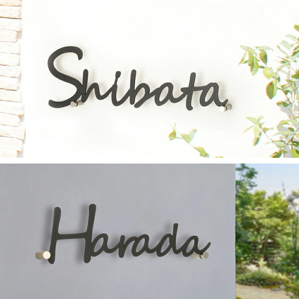 ステンレス 表札 アイアン 切り文字 オーダーメイド gs-nmpl-1023