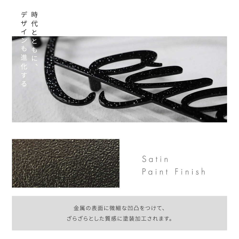 ステンレス表札 3mm厚 <シンプルライン> アイアン風 切り文字 玄関 gs-nmpl-1025
