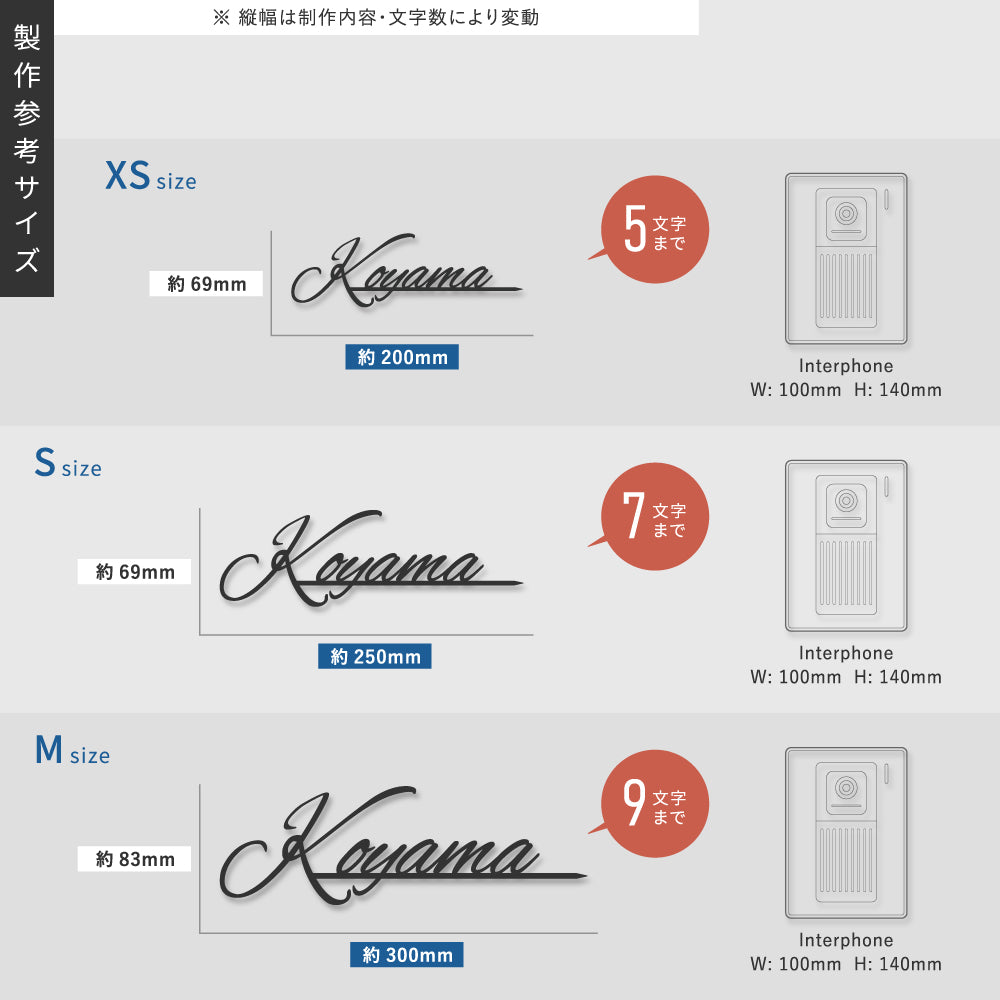 ステンレス表札 3mm厚 <シンプルライン> アイアン風 切り文字 玄関 gs-nmpl-1025