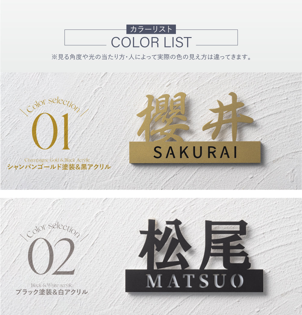 ステンレス 表札 切り文字 漢字 ローマ字 貼り付けタイプ アイアン gs-nmpl-1062