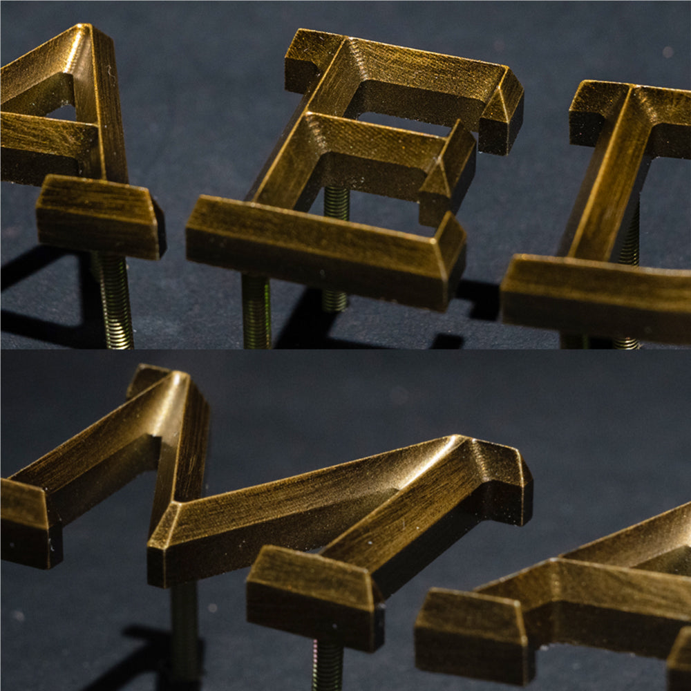 アルミ表札 アイアン風レトロ調 切り文字 「アンダーライン無し」オーダーメイド gs-nmpl-1082