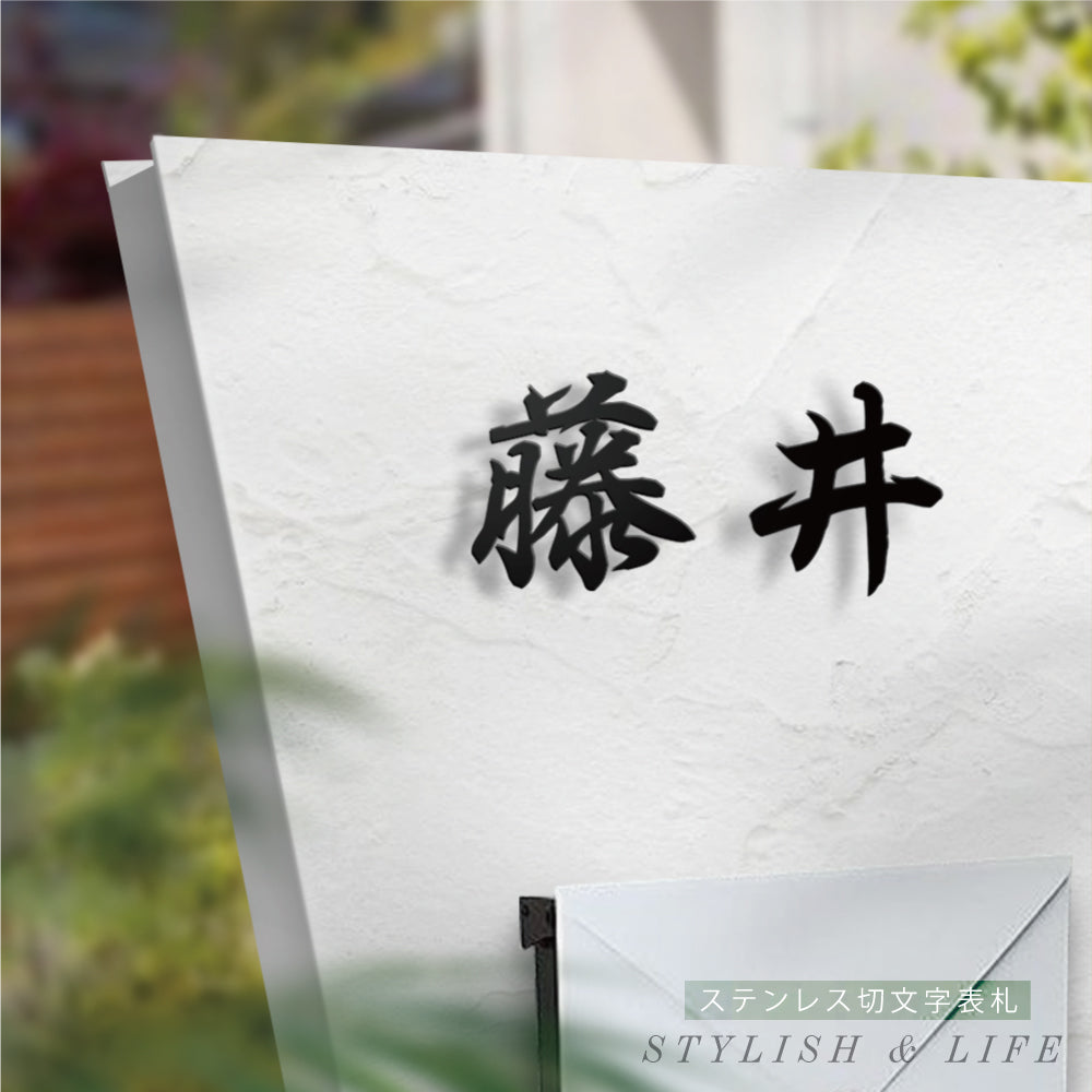 seishinshop 表札 おしゃれ 戸建て ステンレス 1文字価格 レーザーカット切り文字 gs-nmpl-1093