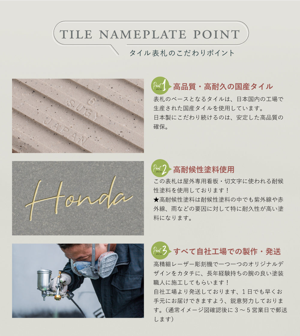 表札 タイル 戸建て おしゃれ 北欧 ネームプレート 戸建 マンション gs-pl-ift-150