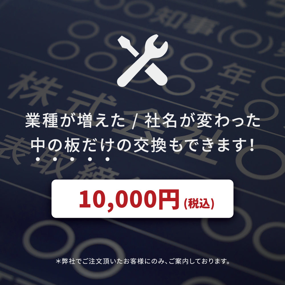 建設業の許可票 看板 高級額 会社 不動産 安い gs-pl-navy-rb