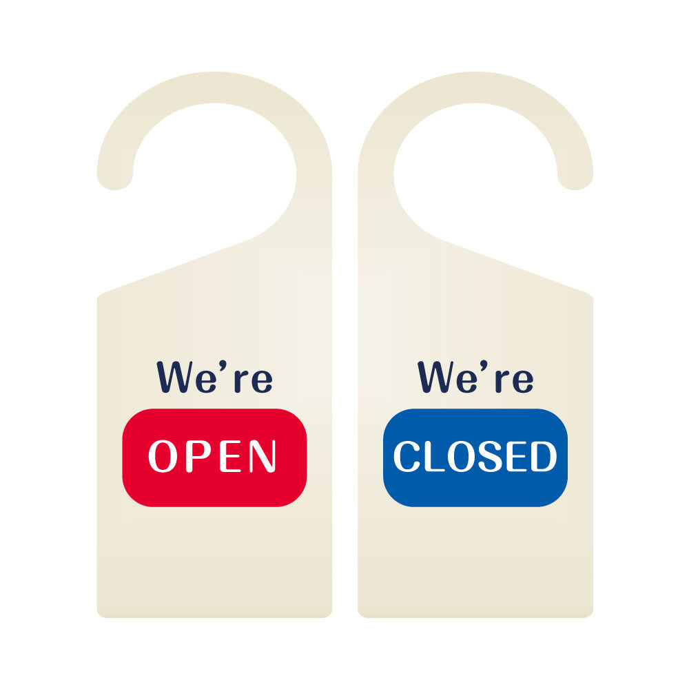 【We're OPEN・We're CLOSED】2枚セット 看板 表示板 ドアサイン 吊り下げ 案内 アクリル製 gs-pl-sign-pl-03A