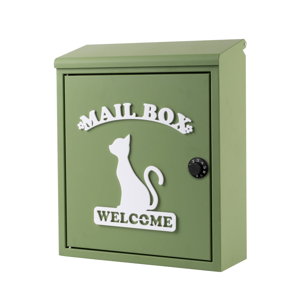 日本製 ポスト (ダイヤル錠付・壁掛け式) 郵便受け ワンポイント 玄関 gspl-mailbox05