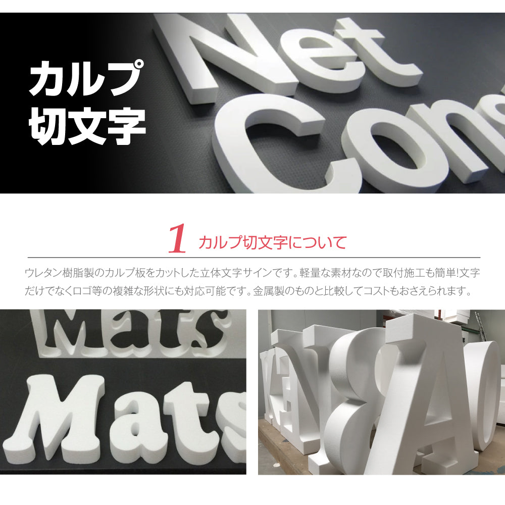 カルプ文字 【一文字】立体文字「漢字」 縦10cm×厚さ:3cm 屋外仕様 店舗 飲食店 会社名 看板 Karupu-B100
