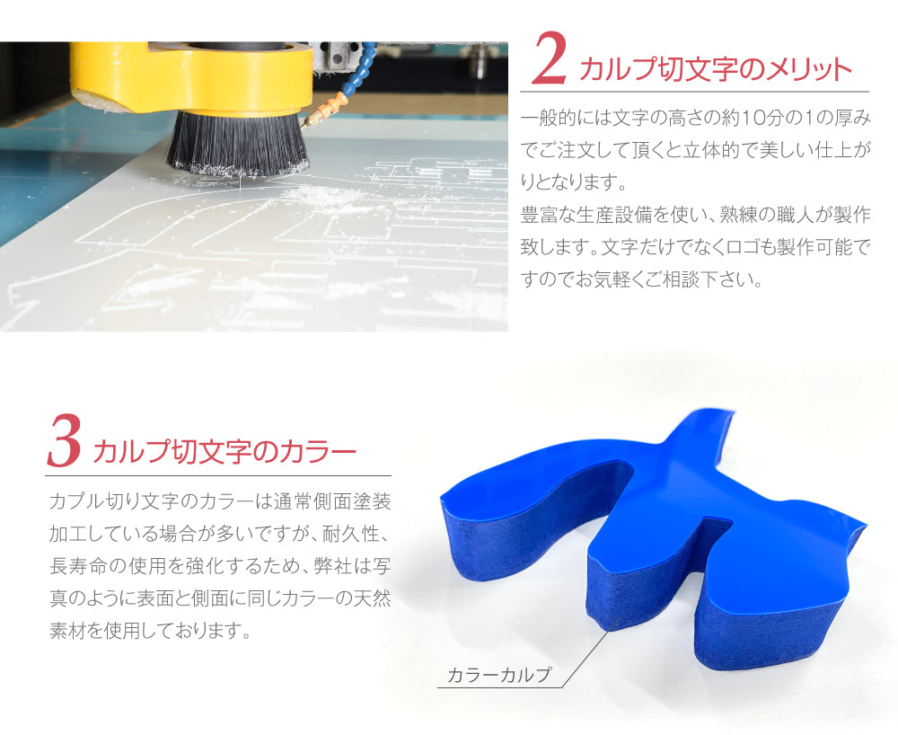 カルプ文字 【一文字】立体文字「漢字」 縦10cm×厚さ:3cm 屋外仕様 店舗 飲食店 会社名 看板 Karupu-B100