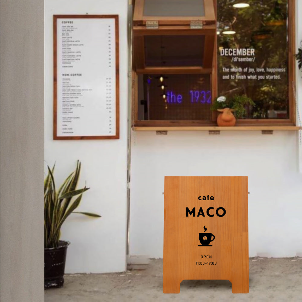 【両面印刷込・デザイン自由】看板 W350mm×H490mm 立て看板 A型看ショップ 屋内 パネルスタンド オーダーメイド 木制 美容室 日本製 送料無料 lkb-21