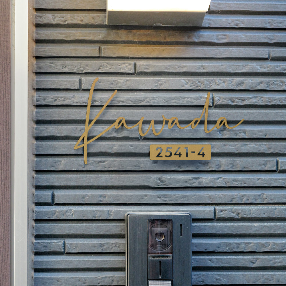 表札 ステンレス 戸建て 一戸建て用 店名 salon 2世帯 アイアン切り文字 おしゃれ オシャレ サイズオーダー 新築祝い sh-s0005