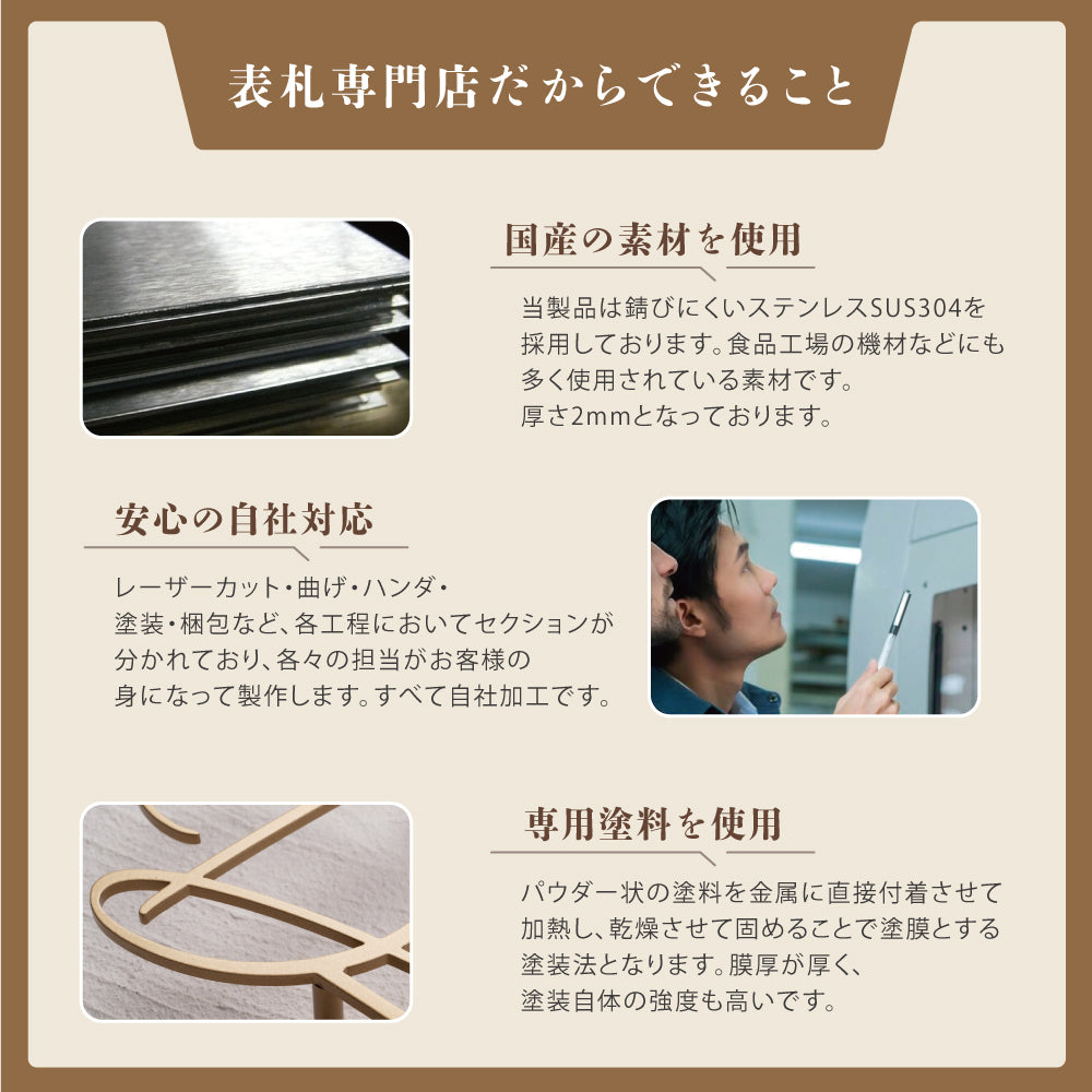 新発売 日本製 表札 ステンレス 厚2mm 表札 シール 表札 戸建 門柱 機能門柱 表札 切り文字 表札 おしゃれ 表札 マンション 特注 サイズ 番地プレート 番地 筆記体 手書き風 住所入り 表札 ローマ字 表札 アイアン sus-30