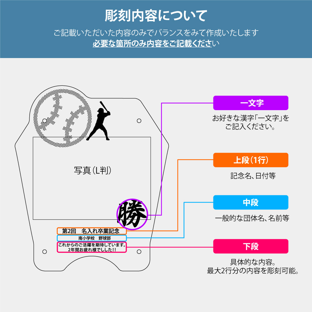 スポーツ フォトフレーム 写真立て アクリル 名入れ 名前 刻印 イベント 記念品 優勝記念 卒業記念 記念盾 卒業 部活 金具 スタンド 卓上 透明 クリア 表彰状 プレゼント gspl-12