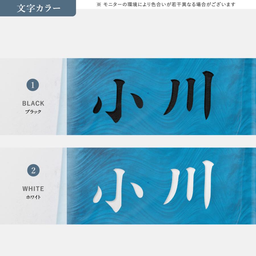 ブルーガラス 江戸硝子 表札 高耐候性 化粧ビス付け 手作り 表札 GS-NMPL-1099